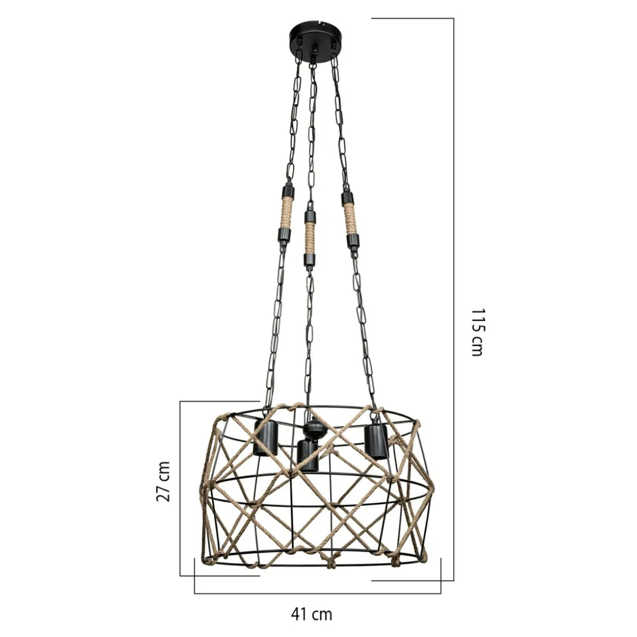 Lampa wisząca boho SIDELYA 45 cm