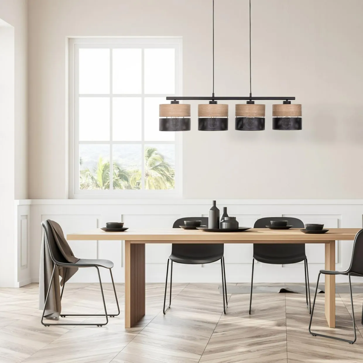 Lampa wisząca boho z abażurem NICOL IV