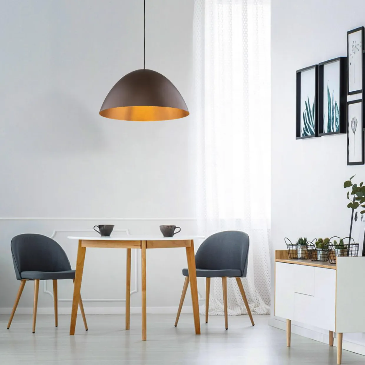 Lampa wisząca brązowa FARO