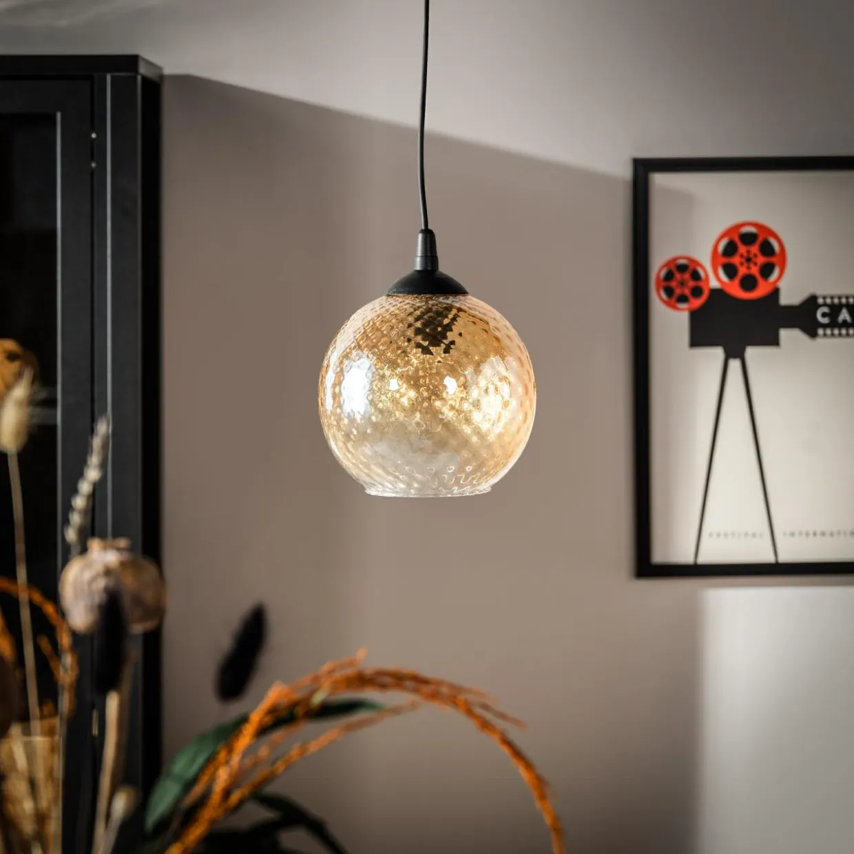 Lampa wisząca bursztynowa MIX fi 18 cm