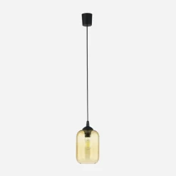 Lampa wisząca bursztynowy klosz MIX fi 14 cm
