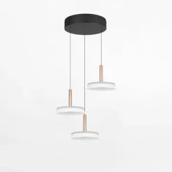 Lampa wisząca CELESTE LED 3 dyski kawowa