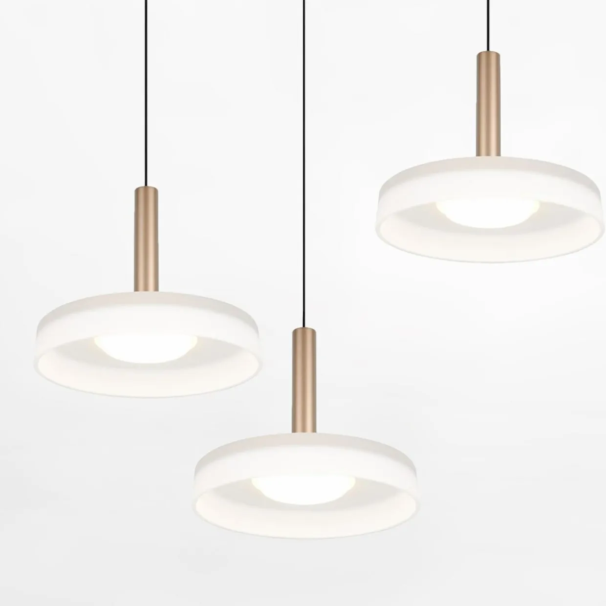 Lampa wisząca CELESTE LED 3 dyski kawowa