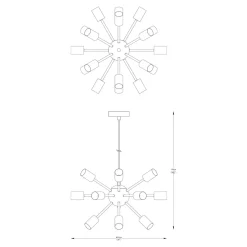 Lampa wisząca chrom MANDI 51 cm
