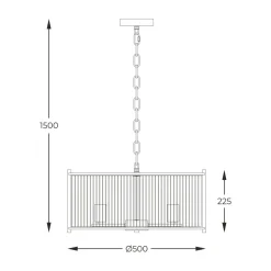Lampa wisząca chrom MARMO 50 cm