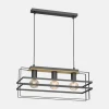 Lampa wisząca czarna jasne drewno KORTEZ III