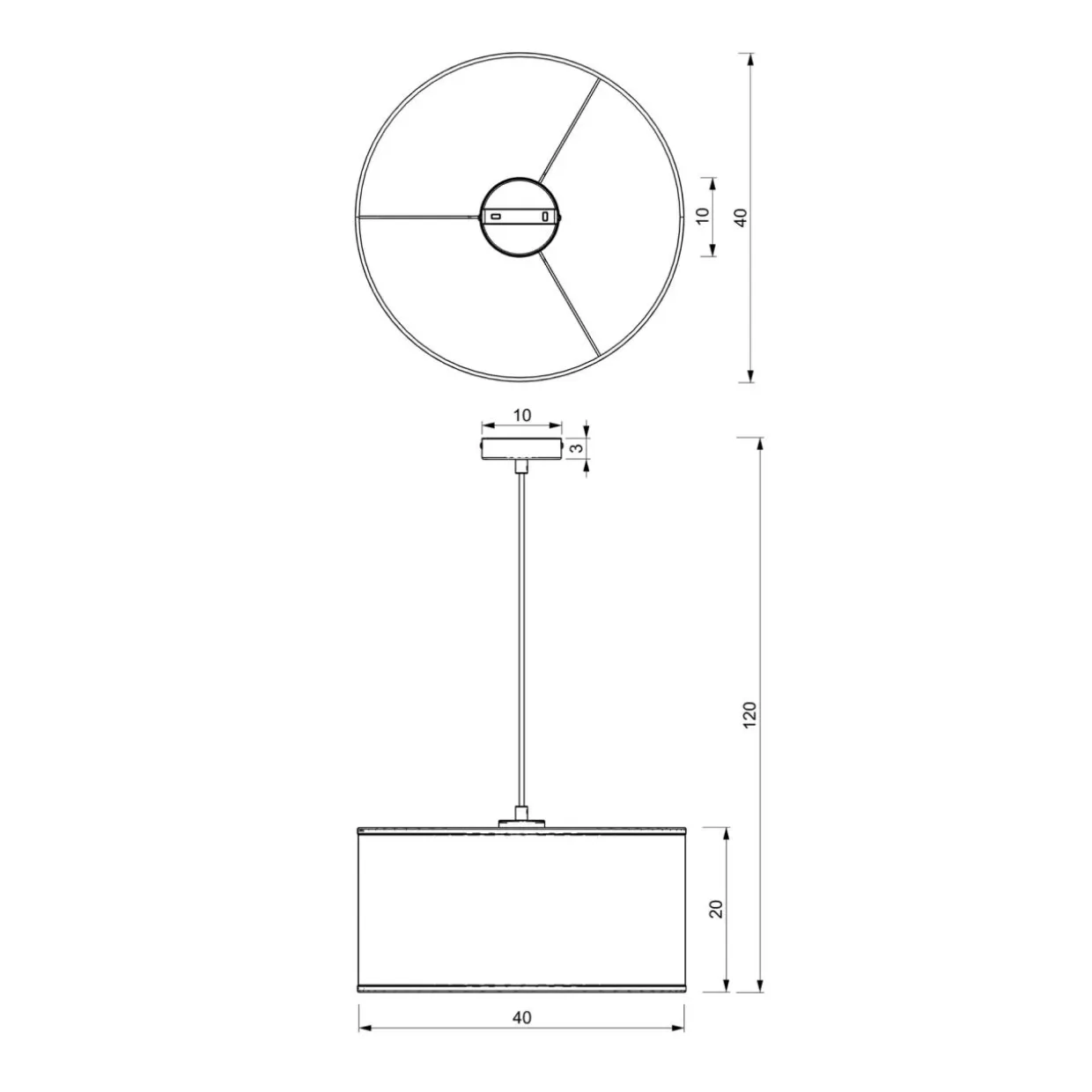 Lampa wisząca czarna LOFT I
