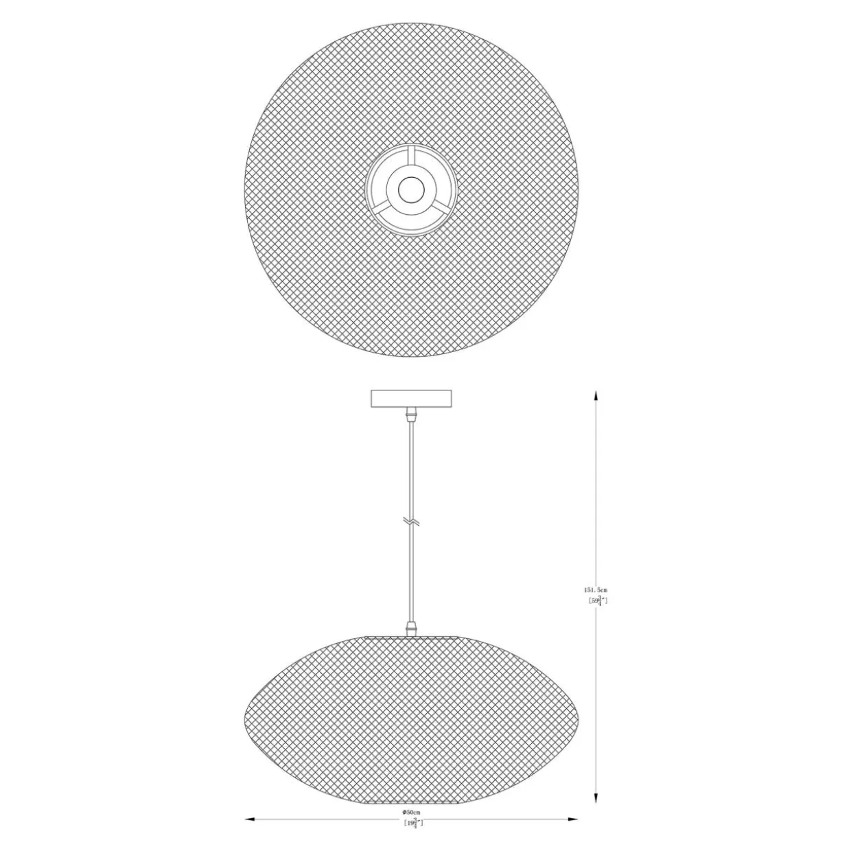 Lampa wisząca czarna ORION 50 cm