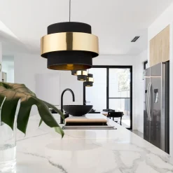 Lampa wisząca czarno-złota CALISTO NEW fi 50 cm