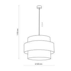 Lampa wisząca czarno-złota CALISTO NEW fi 50 cm