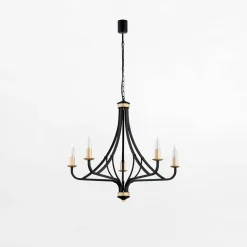 Lampa wisząca czarno-złota LORENZO 5