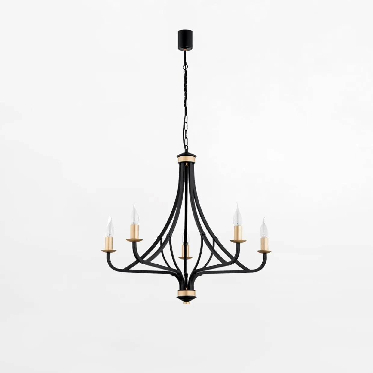 Lampa wisząca czarno-złota LORENZO 5