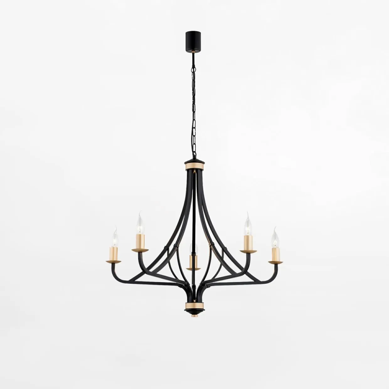 Lampa wisząca czarno-złota LORENZO 5