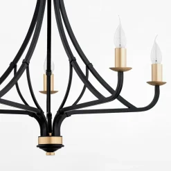 Lampa wisząca czarno-złota LORENZO 5