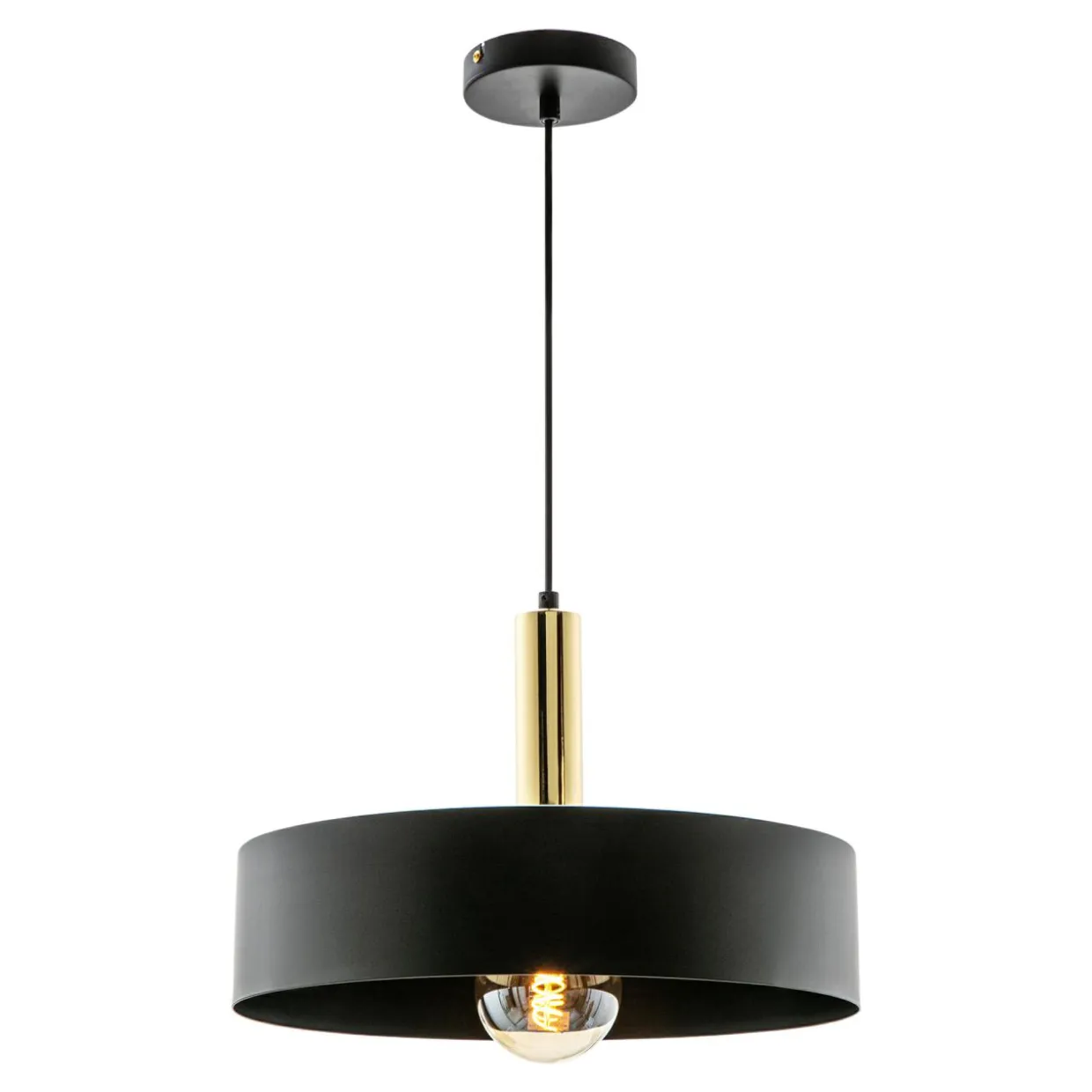 Lampa wisząca czarno-złota LEO 40,5 cm