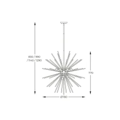 Lampa wisząca czarno-złota URCHIN