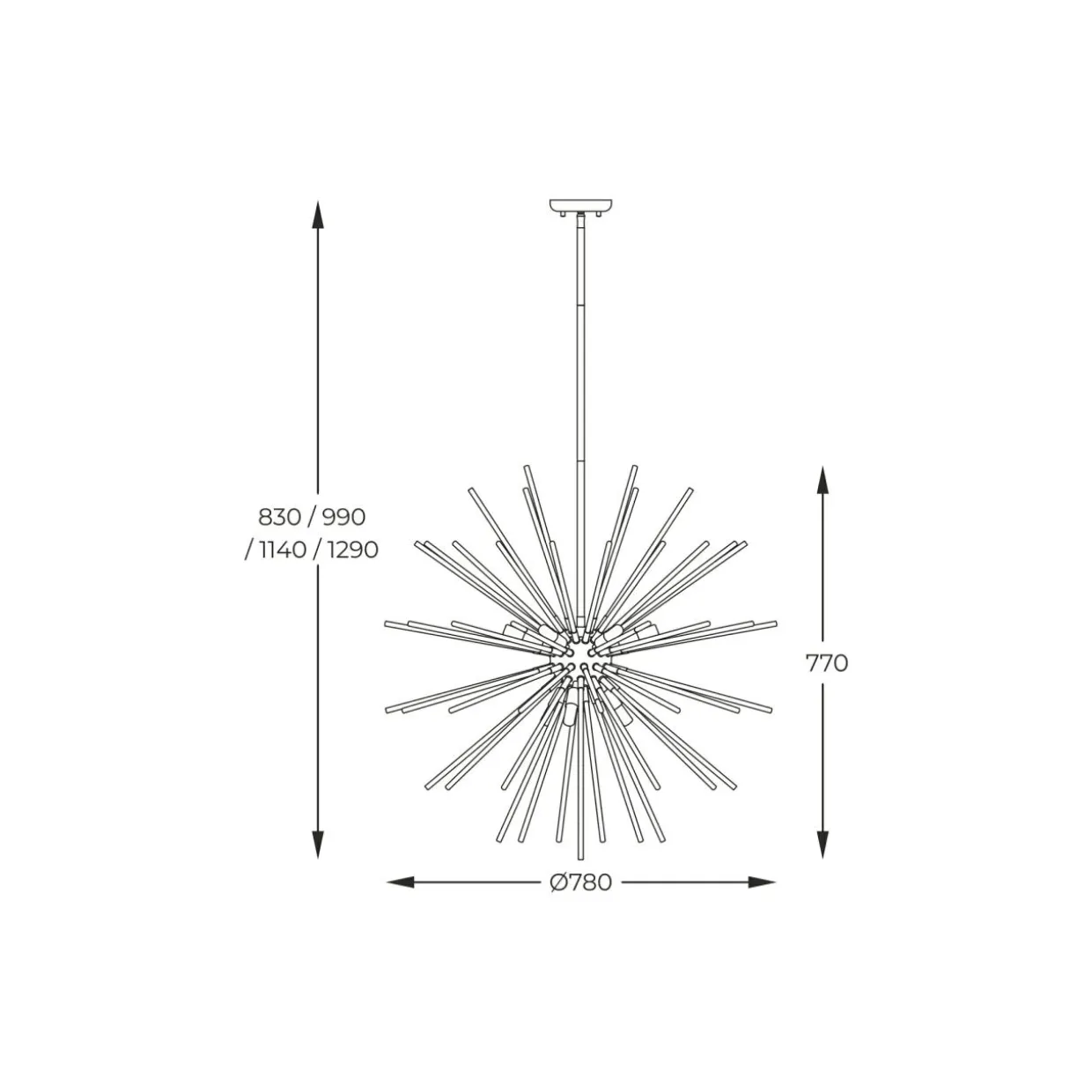 Lampa wisząca czarno-złota URCHIN