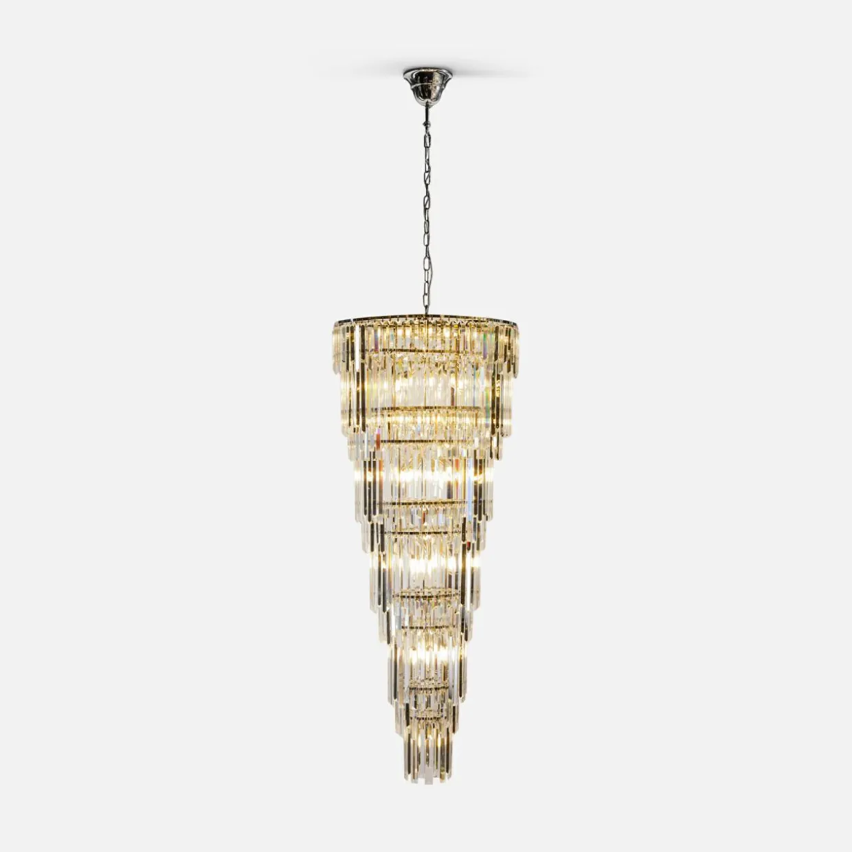 Lampa wisząca do salonu glamour chrom LUXE 160 cm