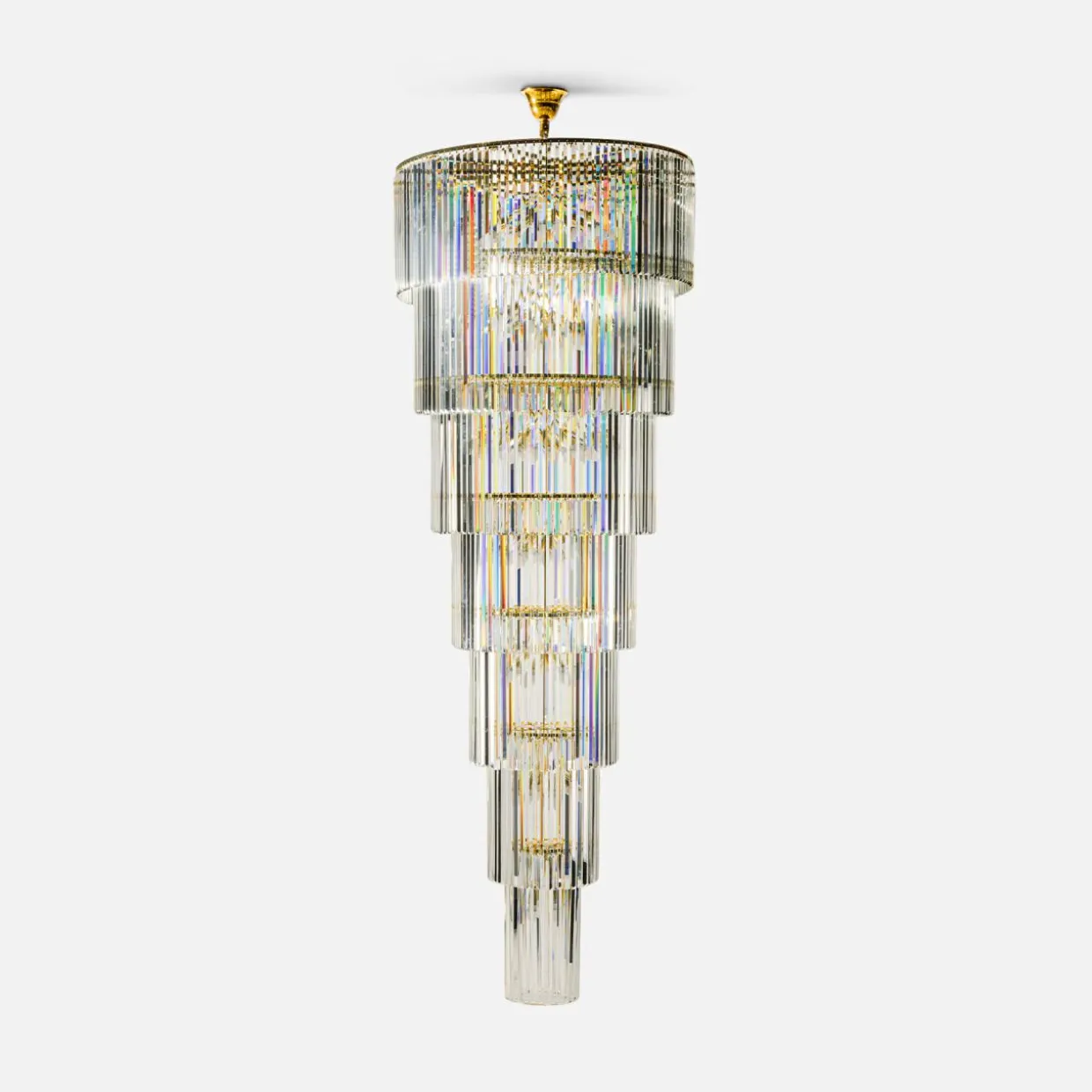 Lampa wisząca do salonu glamour złota LUXE 280 cm
