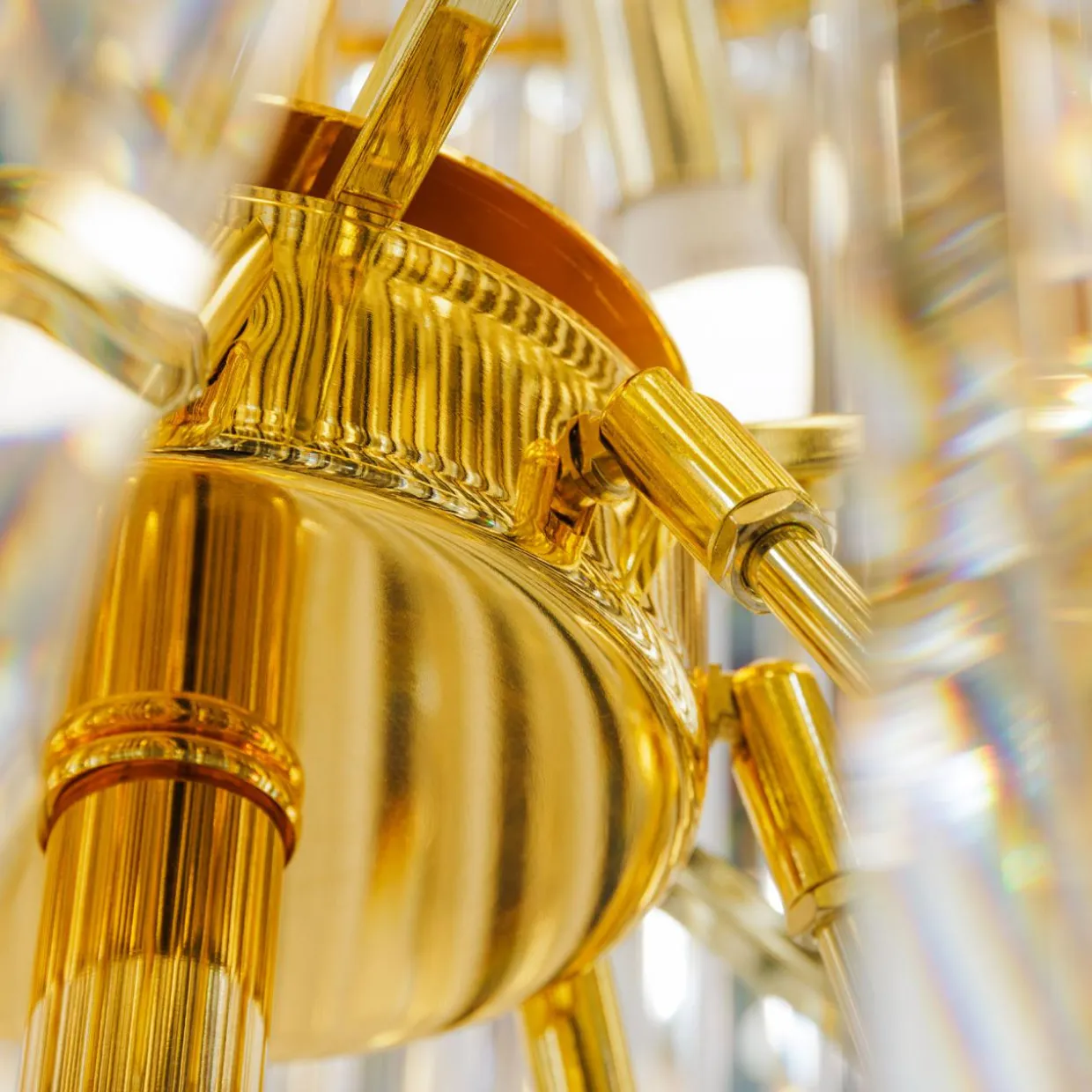 Lampa wisząca do salonu glamour złota LUXE 280 cm