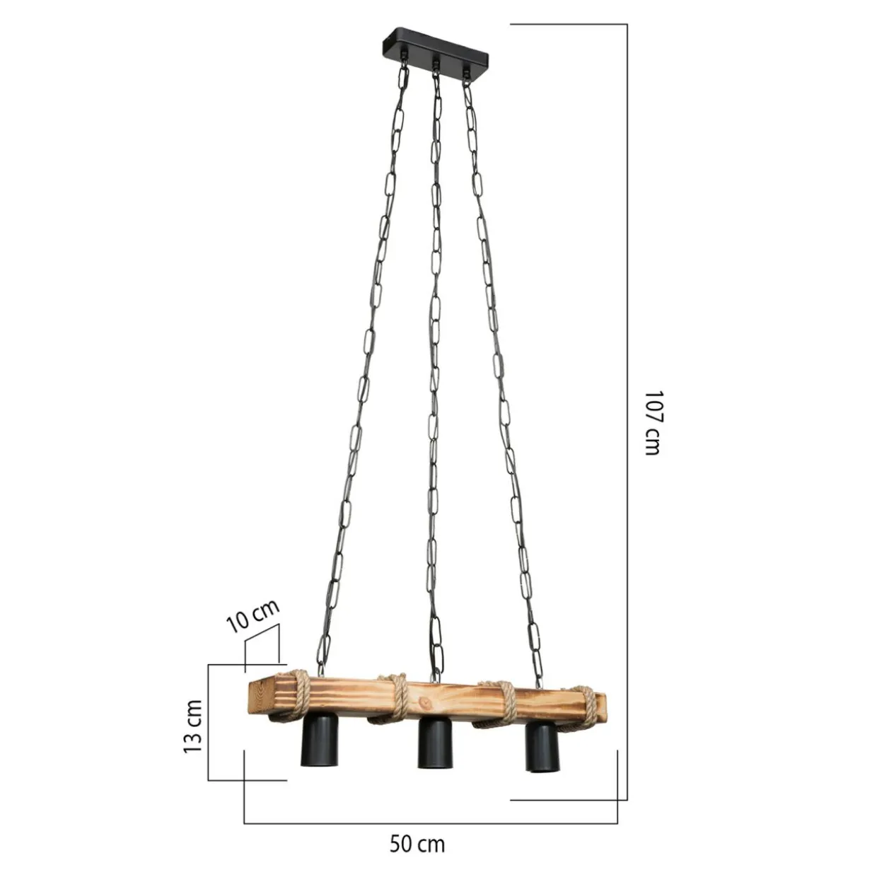 Lampa wisząca drewniana LAGUN III
