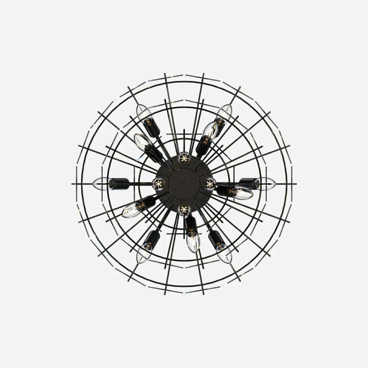 Lampa wisząca dymione szkło czarna NIRA φ56 cm