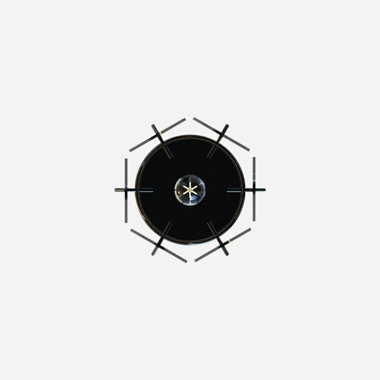 Lampa wisząca dymione szkło czarna NIRA φ16 cm