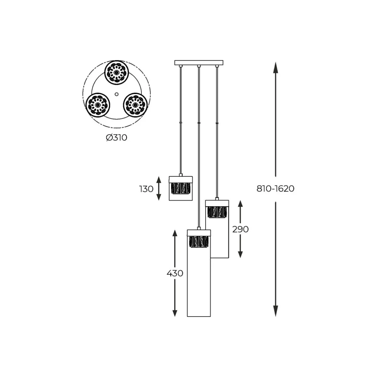Lampa wisząca GEM P0389-03D-F4AC