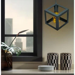 Lampa wisząca geometryczna czarna SWEDEN
