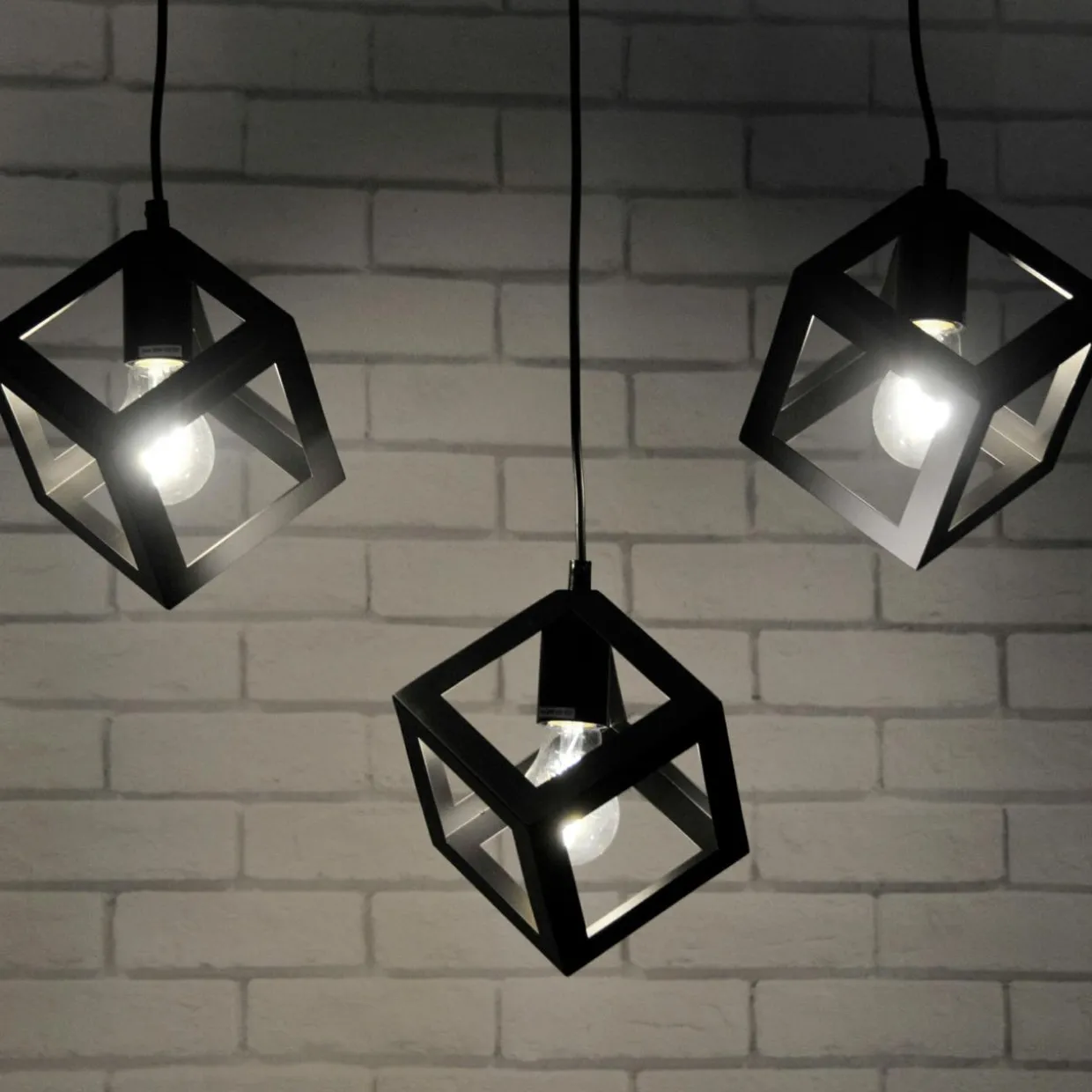 Lampa wisząca geometryczna 3-punktowa SWEDEN WOOD