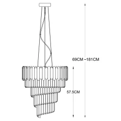 Lampa wisząca glamour chrom GLADIUS