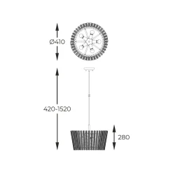 Lampa wisząca glamour złota BACH 41 cm