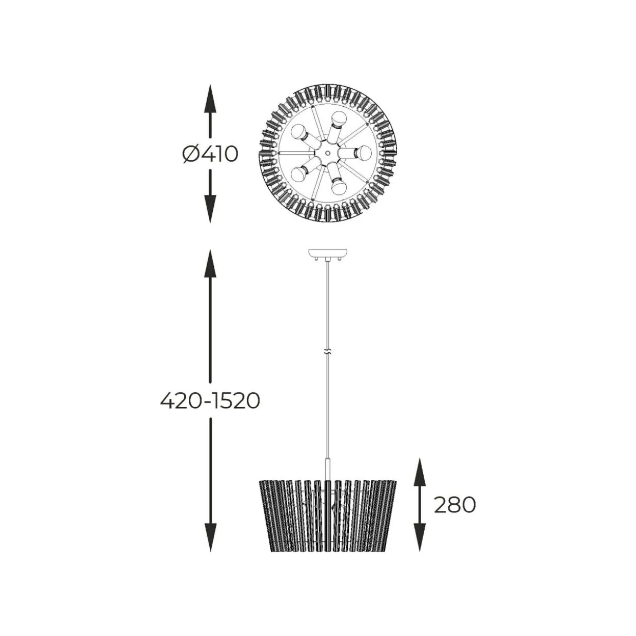 Lampa wisząca glamour złota BACH 41 cm