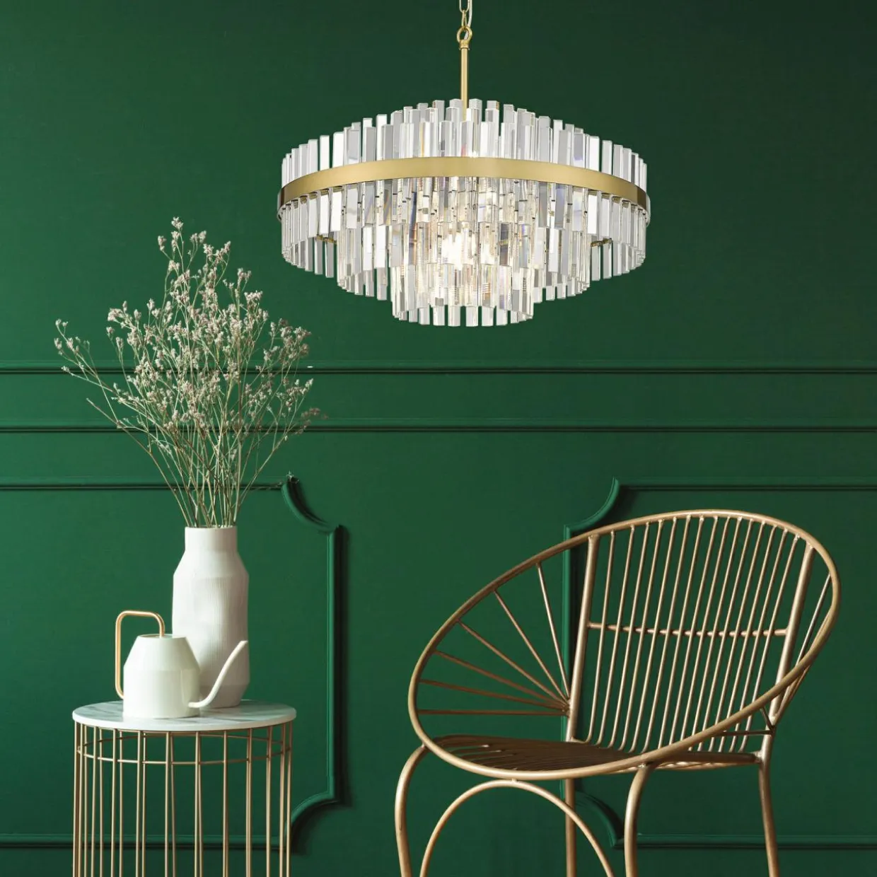 Lampa wisząca glamour złota CONSTANTINOPLE 60 cm