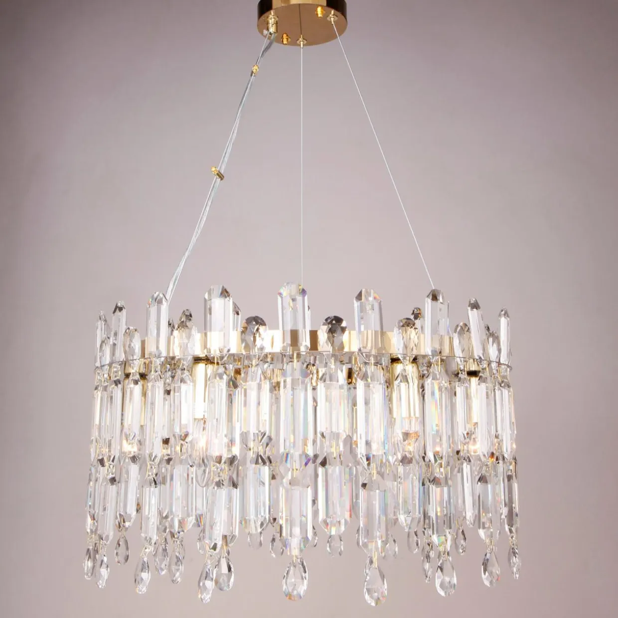 Lampa wisząca glamour złota CROWN