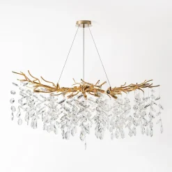 Lampa wisząca glamour złota CINDY fi100 cm