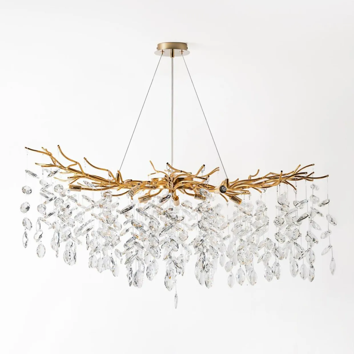Lampa wisząca glamour złota CINDY fi100 cm