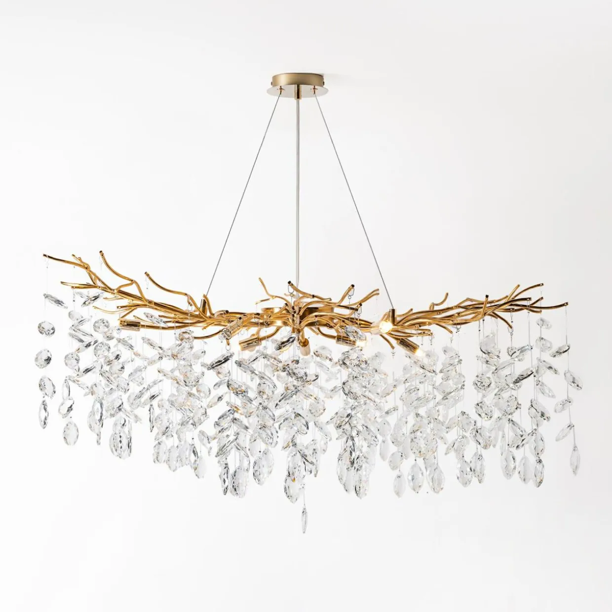 Lampa wisząca glamour złota CINDY fi100 cm