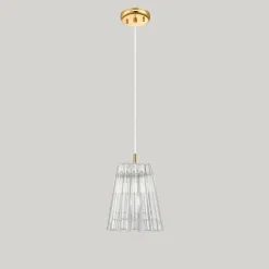 Lampa wisząca glamour złota BACH 19 cm