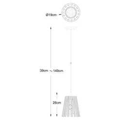 Lampa wisząca glamour złota BACH 19 cm