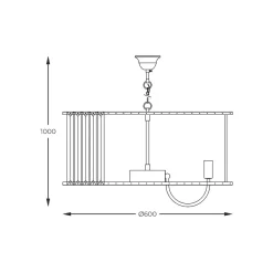 Lampa wisząca glamour złota PARIS 60 cm