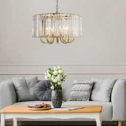 Lampa wisząca glamour złota PARIS 40 cm