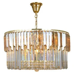 Lampa wisząca glamour złota CAMILLE 60 cm