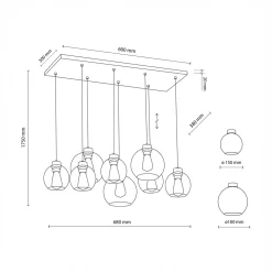 Lampa wisząca grafitowa CUBUS 8