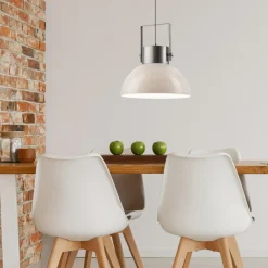 Lampa wisząca industrialna biała KIRA