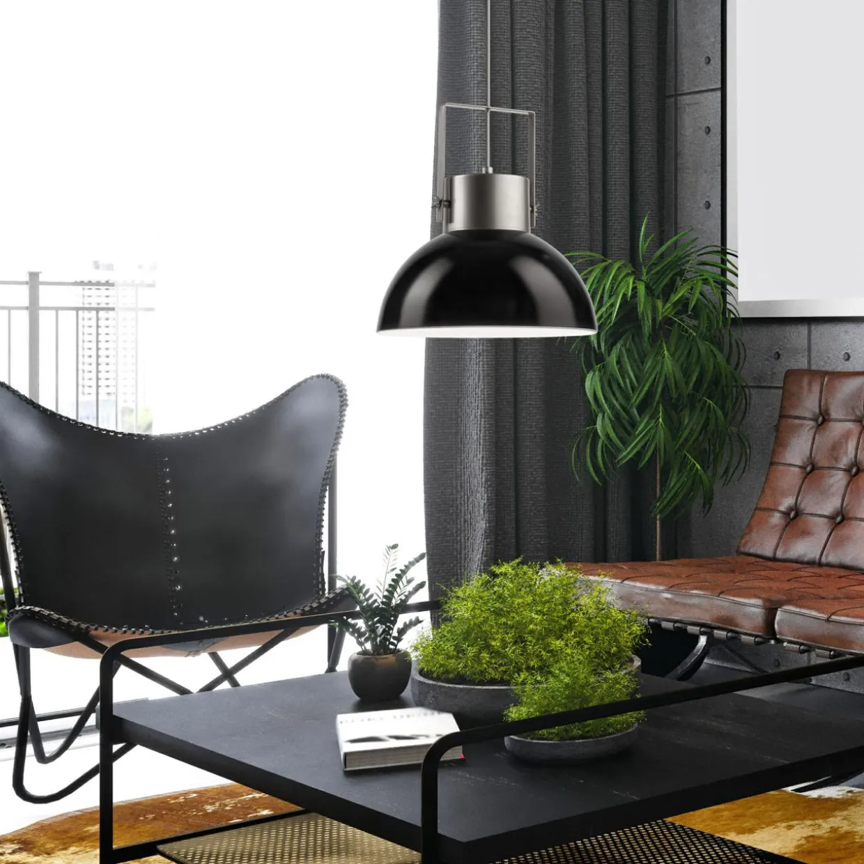 Lampa wisząca industrialna czarna KIRA