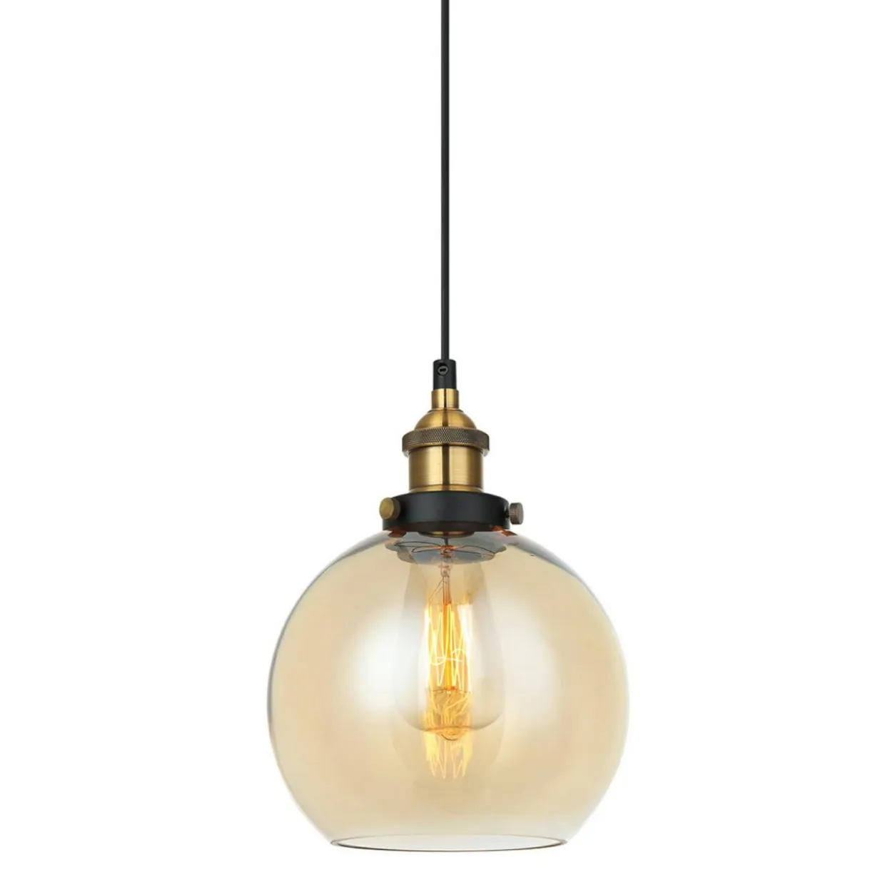 Lampa wisząca industrialna czarno-złota CARDENA