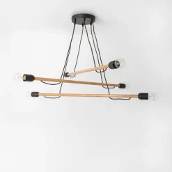 Lampa wisząca jasne drewno HELIX VI WOOD