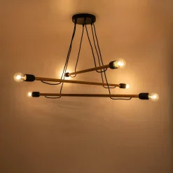 Lampa wisząca jasne drewno HELIX VI WOOD