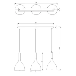 Lampa wisząca kielich czarno-złota NOAK III